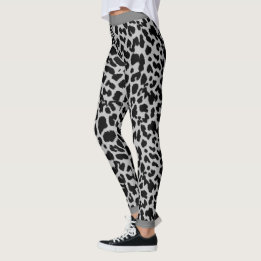 Leggings Amoureux des animaux Empreinte de léopard noir sur