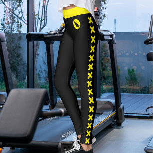 Leggings Amoureux des chats Maman d'animal Jaune Noir Motif