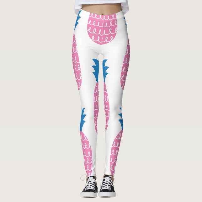 Leggings Amusant ananas, Design Vintage sans couture. (Devant)