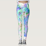 Leggings Amusant bleu vert pourpre et rose peint éclat<br><div class="desc">Ces leggings présentent un design amusant de plaques de peinture aquarelle dans les tons bleu,  vert,  violet et rose. Artsy,  unique et branché,  ces leggings feront un brin d'éclat où que vous les portiez !</div>