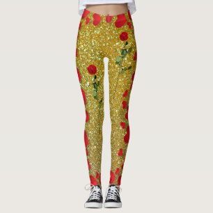 Leggings Amusants roses de cireur et les jambes de coeur