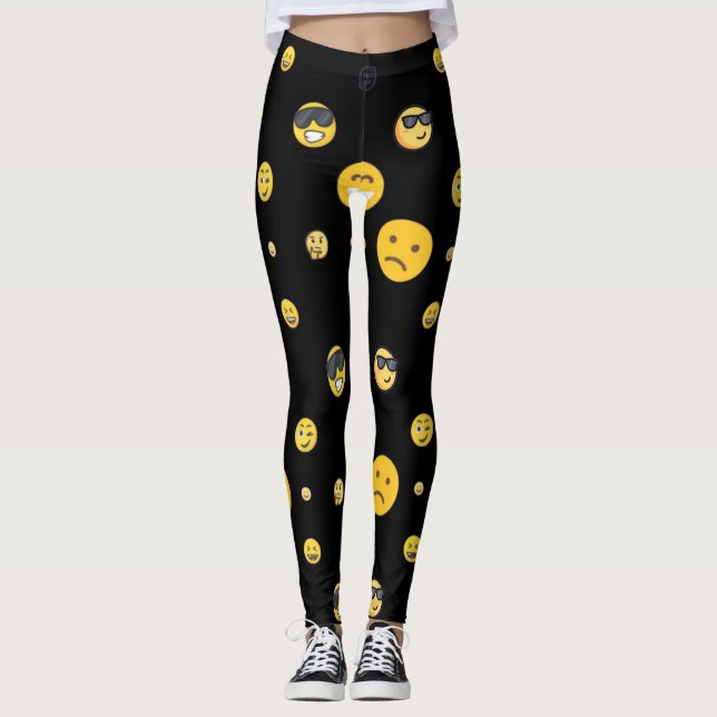 Leggings Amusement, amour, sourire, joyeux mignon émoticône (Devant)