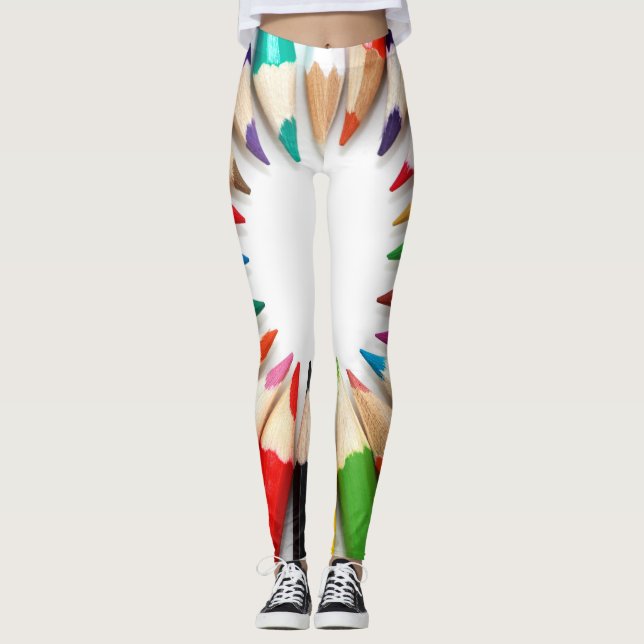 Leggings Amusement coloré de crayon ! (Devant)