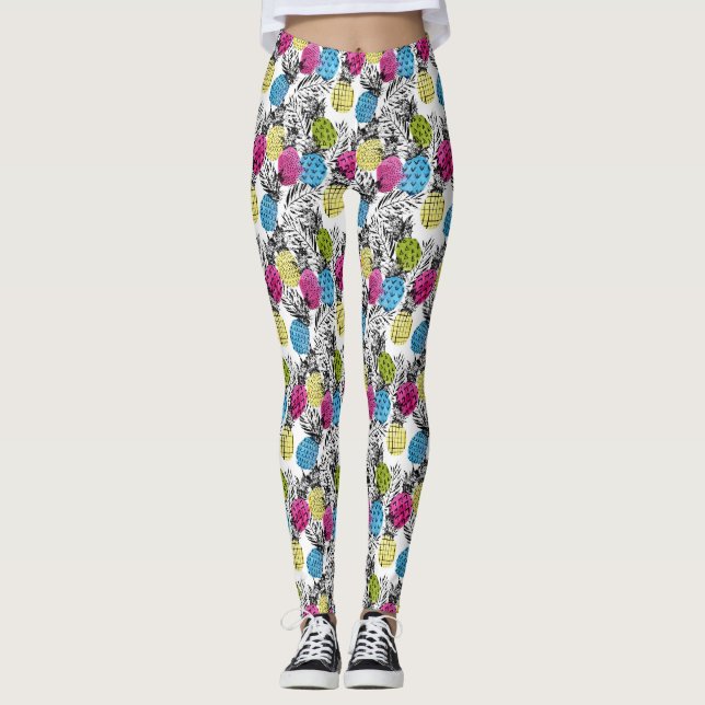 Leggings Ananas et palmettes 2 d'art de bruit (Devant)