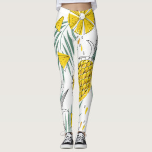 Leggings Ananas juteux : motif vintage brillant.