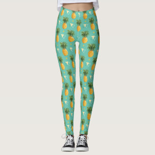 Leggings Ananas lumineux sur le motif géométrique