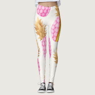Leggings Ananas Rose: Vintage Haute Détail