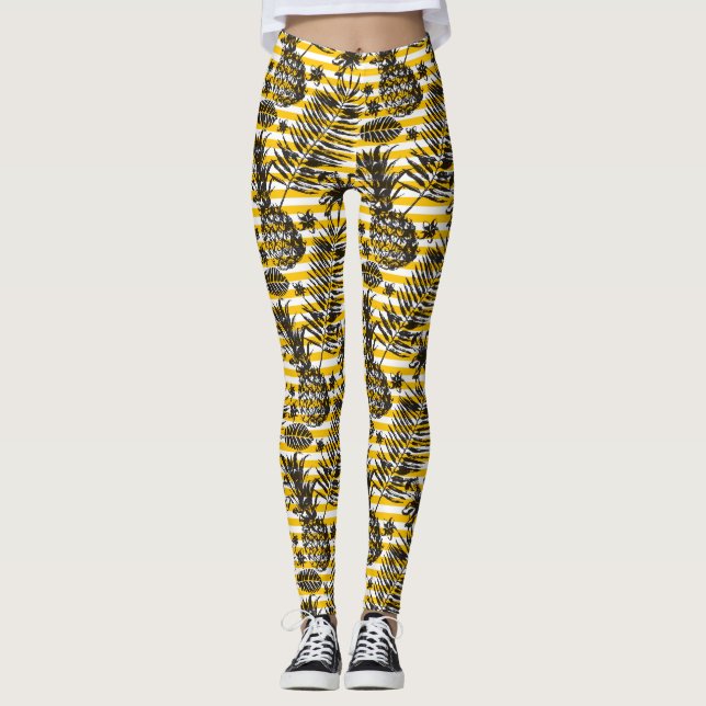 Leggings Ananas tirés par la main (Devant)