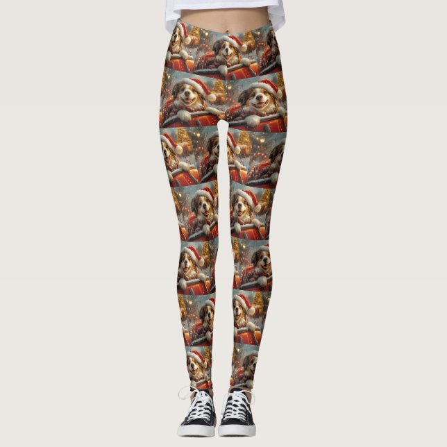 Leggings Anatolie Berger Chien Roller Dessous de verre Noël (Devant)