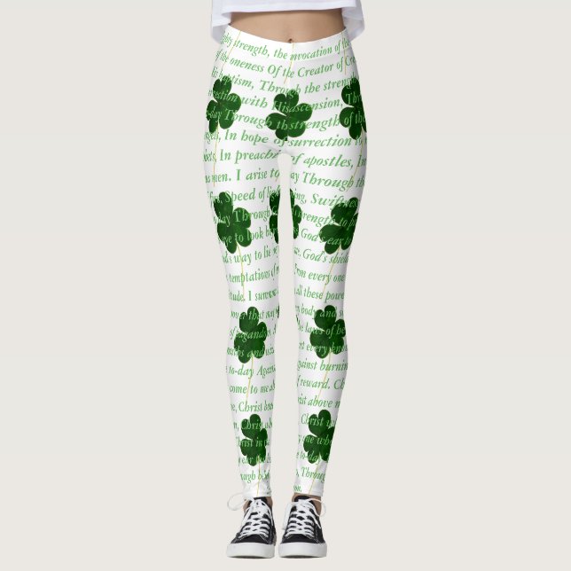 Leggings Ancien poème irlandais St. Patrick Hymn The Deer's (Devant)
