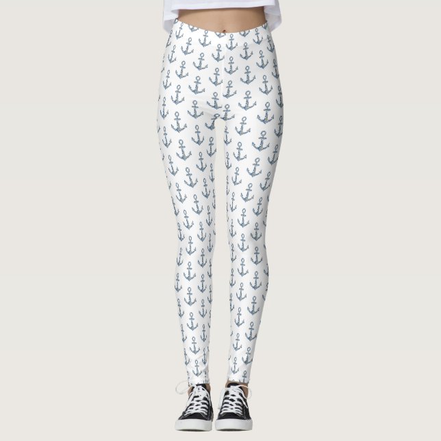 Leggings Ancre de voilier nautique Phare inhabituel (Devant)