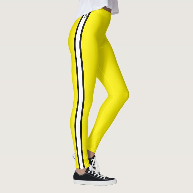 Leggings Ancre noire Blancs Nautiques Jaune (Droite)