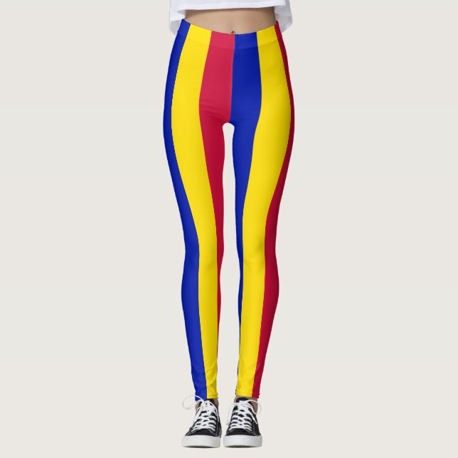 Leggings Andorre Couleurs du drapeau national Verticalement (Devant)