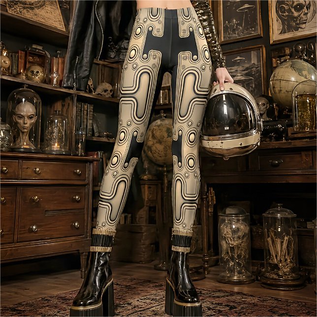 Leggings Android mécanique sépia robot futuriste (Créateur téléchargé)