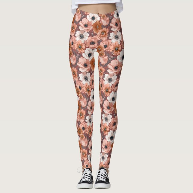 Leggings Anémones fleur Exercice Anémones Charme Meilleur C (Devant)