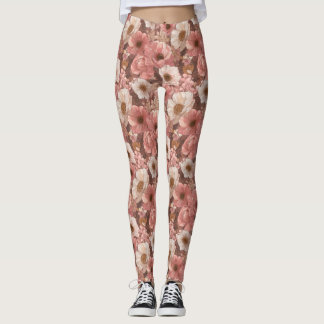 Leggings Anémones Fleur Forme Mode Pétales d'anémones