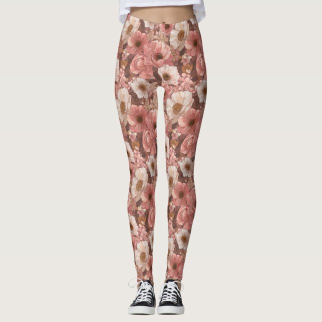Leggings Anémones Fleur Forme Mode Pétales d'anémones (Devant)