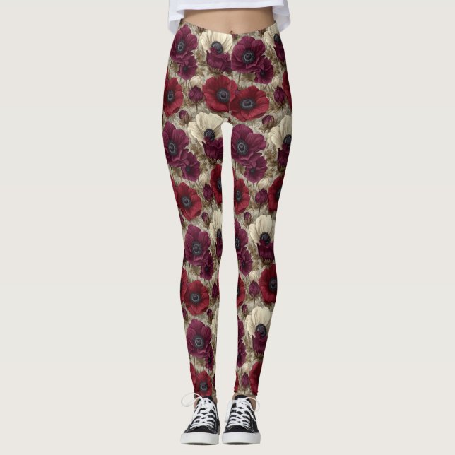 Leggings Anémones Fleur Maternité Anémones Accent (Devant)