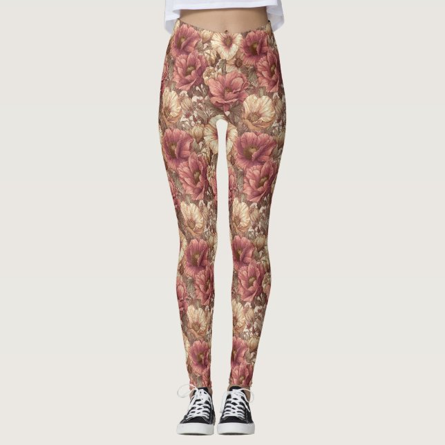 Leggings Anémones Fleur Workout Anémones Esthétique (Devant)