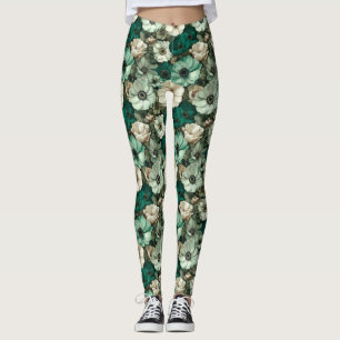 Leggings Anémones fleur Yoga Anémones Luxe Fête des Mères