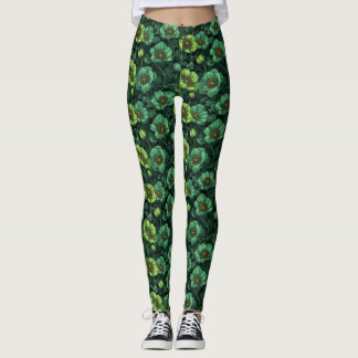 Leggings Anemones Flower Gym Wear Anemones Accent Birthday 