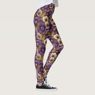 Leggings Anemones Flower Yoga Anemones Fantasy Womens 
