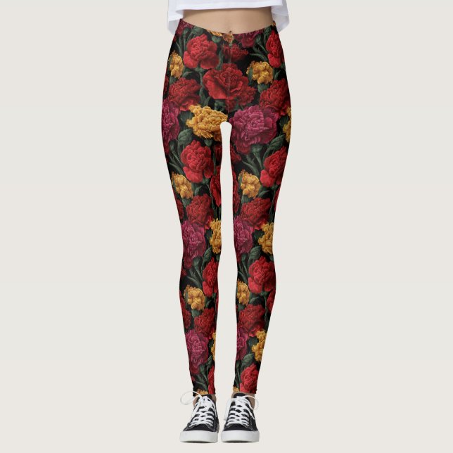 Leggings Anémones Gras Brillent Entraînement (Devant)
