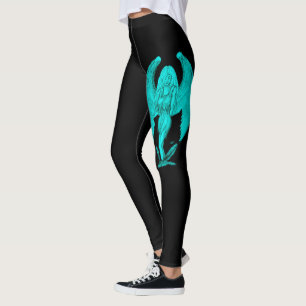 Leggings Angel, Noir et Vert design