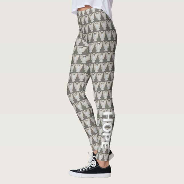 Leggings Angle ruban de la conscience blanche Mots personna (Gauche)