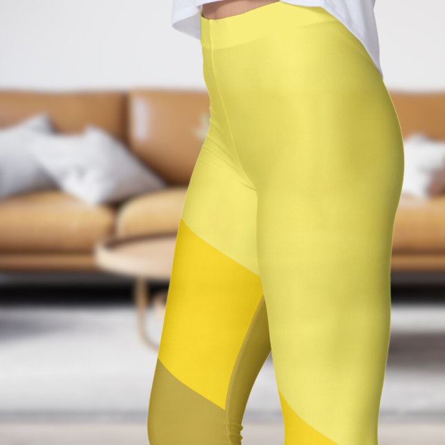 Leggings Angles jaunes et tans chic (Chic Yellow and Tan Angles Leggings)