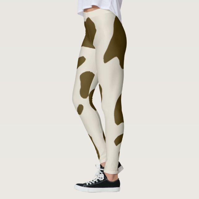 Leggings Animal Faux Peau Brown de vache (Gauche)