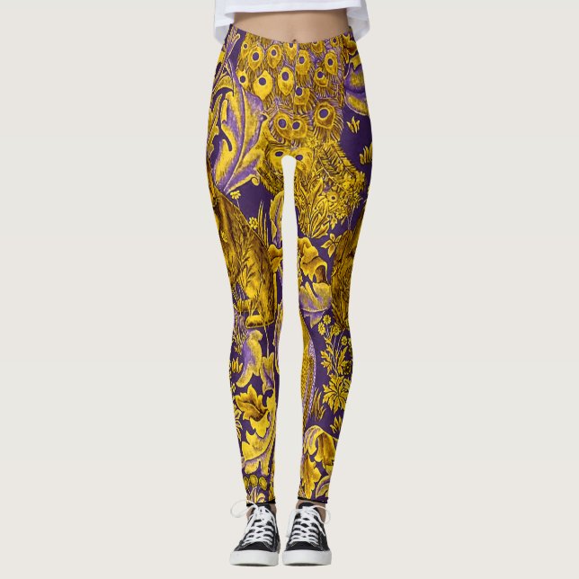 LEGGINGS ANIMAL FORESTIER, FOX, PEACOCK, HARE OR PURPLE FLO (Devant)