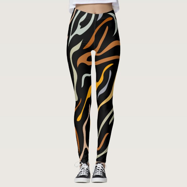 Leggings Animal Motif couleur tigre (Devant)