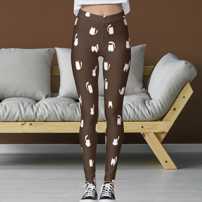 Leggings Animaux de compagnie Chats Chatons Motif Brun fonc (Créateur téléchargé)