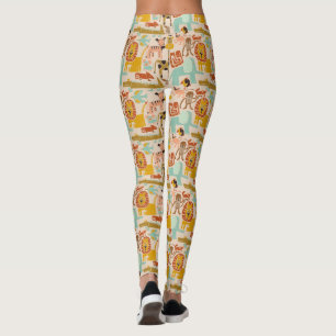 Leggings Animaux de la jungle rétro mignonés