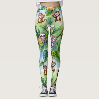 Leggings Animaux forestiers Motif sans couture
