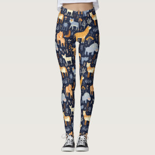Leggings Animaux forestiers sauvages Motifs de papier numér