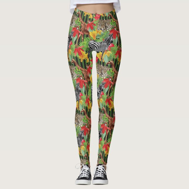 Leggings Animaux Sauvages D'Afrique (Devant)