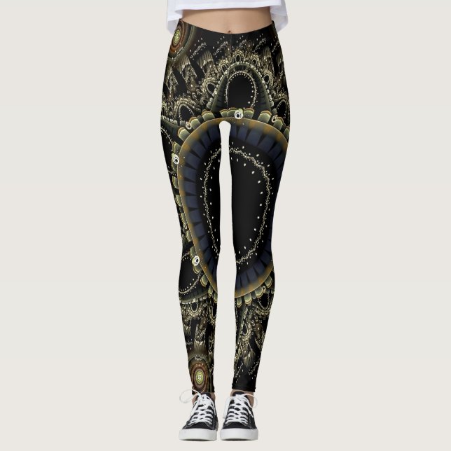 Leggings Anneau Fractal Arrière - plan Abstrait (Devant)