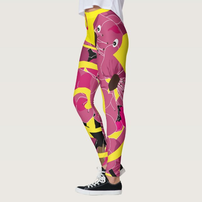 Leggings année du serpent, serpent à fleurs rouges (Gauche)