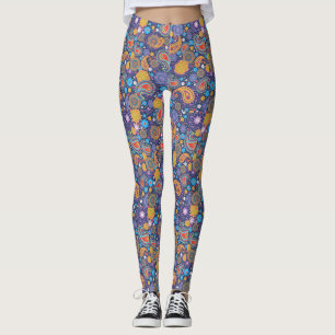 Leggings Années 60 rétro les années 70 Hippie Paisley Motif