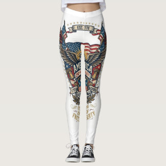 Leggings Anniversaire 250 ans d'Amérique Patriotique 1776 L
