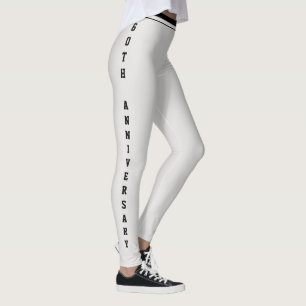 Leggings Anniversaire Gris Platine Noir Monogramme Personna