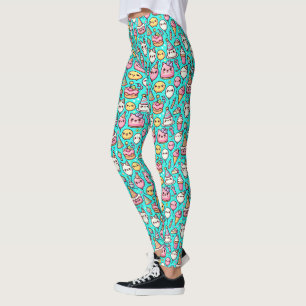 Leggings Anniversaire Motif Kawaii