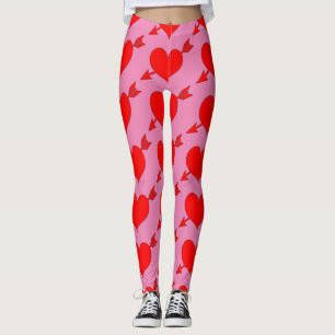 Leggings Anniversaire rose Amour Coeur rouge