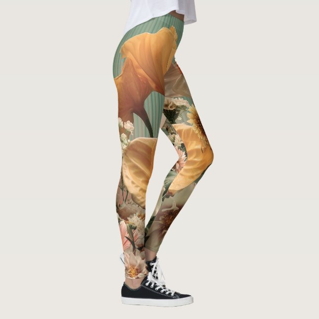 Leggings Anthurium et composition florale tropicale (Droite)