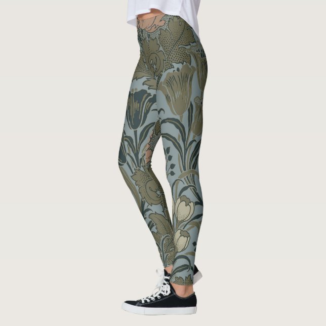 Leggings Antique Fleur Morris Jardin Fond d'écran Floral (Gauche)