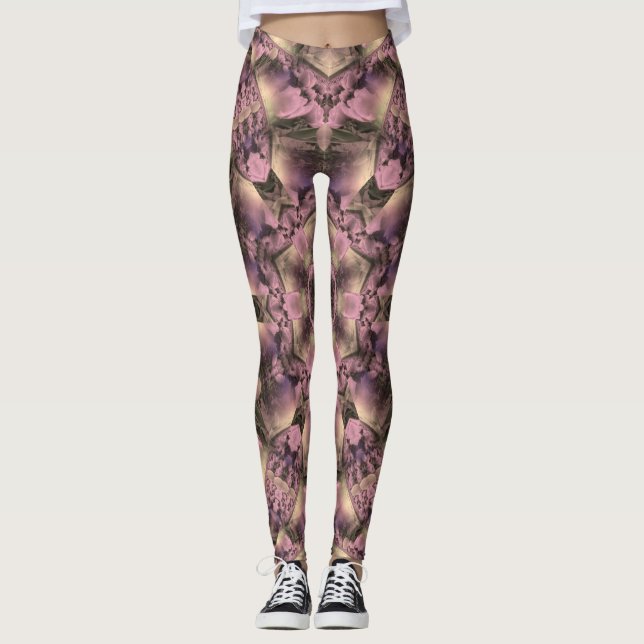 Leggings Antiquité rose victorienne (Devant)