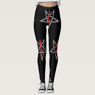 Leggings Anton LaVey Sigil {Red}