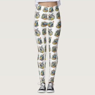 Leggings Appareils Photo Rétro Vintage avec de Jolies Fleur
